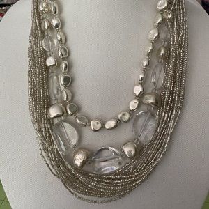 Chico’s multi strand silver statement necklace